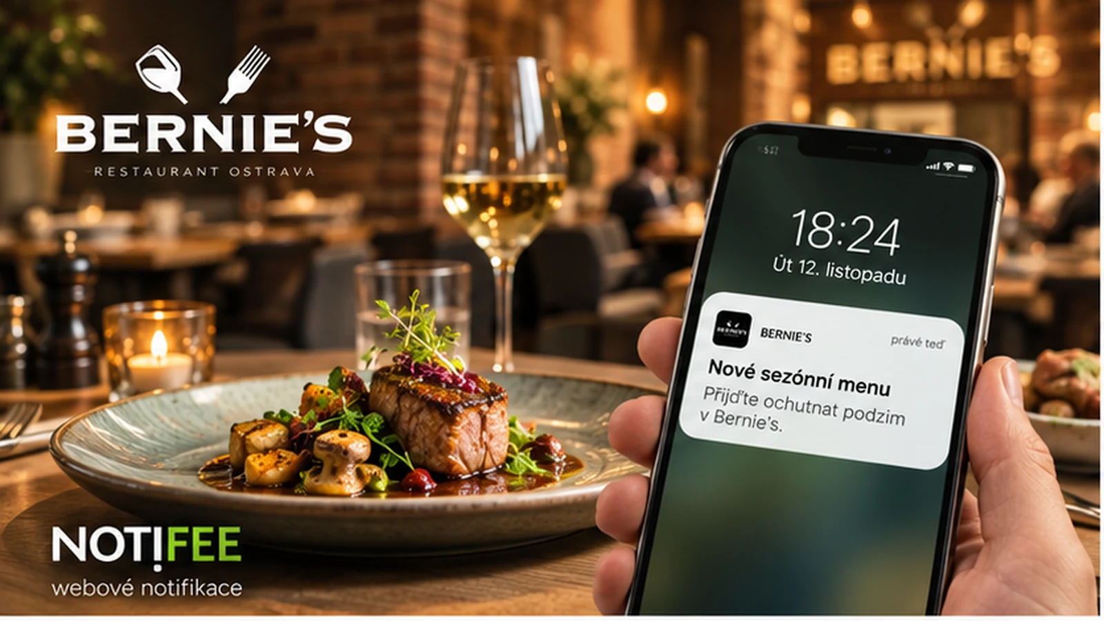 Reštaurácia Bernie –s Ostrava a telefón s upozornením na sezónne menu