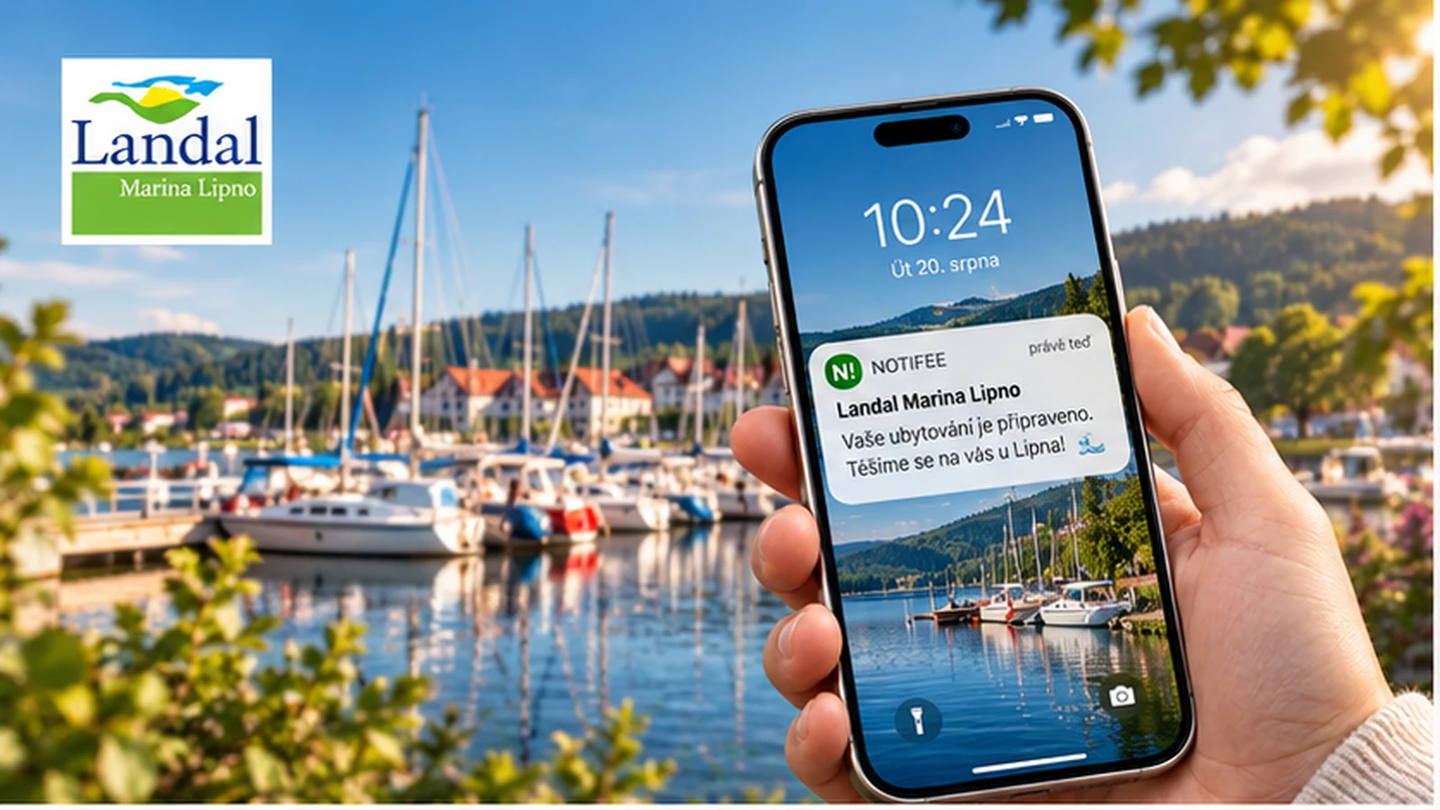 Landal Marina Lipno a telefón s oznámením hosťa